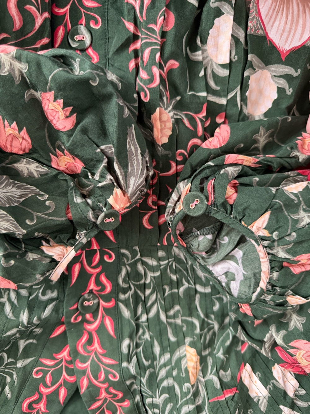 FARM Rio Green Dress with Coral Floral Print - Picture 8 of 8